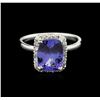 Image 1 : 2.55ct Tanzanite and Diamond Ring - 14KT White Gold