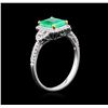 Image 3 : 18KT White Gold 1.44ct Emerald and Diamond Ring