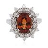 Image 1 : 14KT White Gold 4.30ct Spessartite Garnet and Diamond Ring