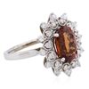 Image 2 : 14KT White Gold 4.30ct Spessartite Garnet and Diamond Ring