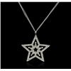 Image 1 : 14KT White Gold 0.94ctw Diamond Pendant With Chain