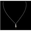 Image 1 : 14KT White Gold 0.60ctw Diamond Pendant With Chain