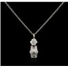 Image 2 : 14KT White Gold 0.60ctw Diamond Pendant With Chain