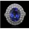 Image 1 : 14KT White Gold 5.56ct Tanzanite and Diamond Ring