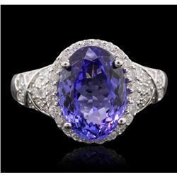 14KT White Gold 3.62ct Tanzanite and Diamond Ring