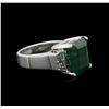 Image 2 : 14KT White Gold 6.73ct Emerald and Diamond Ring