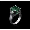 Image 3 : 14KT White Gold 6.73ct Emerald and Diamond Ring