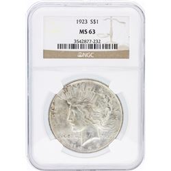 1923 NGC MS63 Peace Silver Dollar