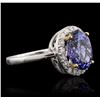 Image 2 : 14KT Two-Tone Gold 3.90ct Tanzanite and Diamond Ring