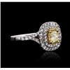 Image 2 : 14KT White Gold 1.63ctw GIA Cert Diamond Unity Ring