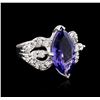 Image 2 : 14KT White Gold 5.37ct Tanzanite and Diamond Ring