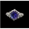 Image 1 : 4.29ct Tanzanite and Diamond Ring - 14KT White Gold