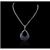 Image 1 : 14KT White Gold 15.07ctw Sapphire & Diamond Pendant with Chain