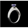 Image 3 : 0.80ct Tanzanite and Diamond Ring - 14KT White Gold