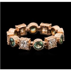 14KT Rose Gold 1.02ctw Green Chrysoberyl and Diamond Ring