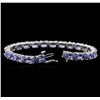 Image 3 : 16.97ctw Tanzanite Bracelet - 14KT White Gold