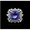 Image 1 : 14KT White Gold 5.12ct Tanzanite and Diamond Ring