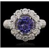 Image 1 : 14KT White Gold 2.23ct Tanzanite and Diamond Ring