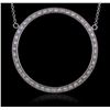 Image 1 : 14KT White Gold 0.94ctw Diamond Pendant With Chain