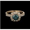 Image 1 : 1.60ctw Fancy Green Diamond Ring - 14KT Rose Gold