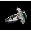 Image 3 : 14KT White Gold 3.08ct Emerald and Diamond Ring
