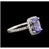 Image 2 : 2.81ct Tanzanite and Diamond Ring - 14KT White Gold