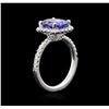 Image 3 : 2.81ct Tanzanite and Diamond Ring - 14KT White Gold