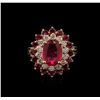 Image 1 : 4.15ctw Ruby and Diamond Ring - 14KT Rose Gold