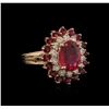 Image 2 : 4.15ctw Ruby and Diamond Ring - 14KT Rose Gold