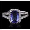 14KT White Gold 1.32ct Tanzanite and Diamond Ring