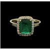 Image 1 : 1.74ct Emerald and Diamond Ring - 14KT Yellow Gold