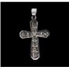 Image 2 : 0.50ctw Diamond Cross Pendant - 14KT White Gold