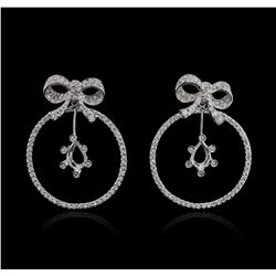 14KT White Gold 1.36ctw Diamond Earrings