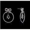 Image 2 : 14KT White Gold 1.36ctw Diamond Earrings