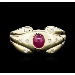 14KT Yellow Gold 0.25ct Ruby and Diamond Ring