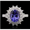 Image 1 : 14KT White and Yellow Gold 2.83ct Tanzanite and Diamond Ring