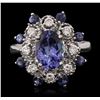 Image 1 : 14KT White Gold 3.09ctw Tanzanite and Diamond Ring