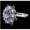Image 2 : 14KT White Gold 3.09ctw Tanzanite and Diamond Ring