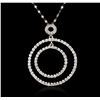 Image 2 : 14KT White Gold 1.48ctw Diamond Pendant With Chain