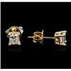 Image 2 : 14KT Yellow Gold 0.87ctw Diamond Stud Earrings