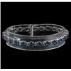 Image 1 : 15.60ctw Blue Sapphire and Diamond Bracelet - 14KT White Gold