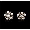 Pearl and Diamond Earrings - 14KT Rose Gold