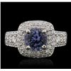 Image 1 : 14KT White Gold 1.53ct Tanzanite and Diamond Ring