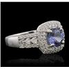 Image 2 : 14KT White Gold 1.53ct Tanzanite and Diamond Ring