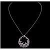 Image 1 : 14KT White Gold 3.14ctw Diamond Pendant With Chain