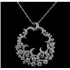 Image 2 : 14KT White Gold 3.14ctw Diamond Pendant With Chain