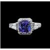 Image 1 : 2.62ct Tanzanite and Diamond Ring - 14KT White Gold