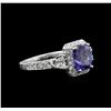 Image 2 : 2.62ct Tanzanite and Diamond Ring - 14KT White Gold
