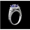 Image 3 : 2.62ct Tanzanite and Diamond Ring - 14KT White Gold