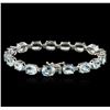 Image 2 : 14KT White Gold 18.87ctw Aquamarine and Diamond Bracelet